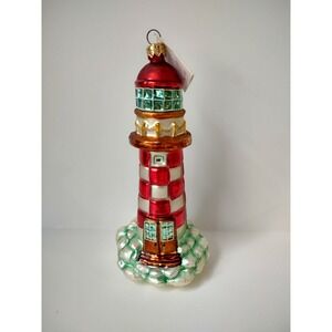 Christopher Radko glass Christmas ornament Guiding Light house lighthouse